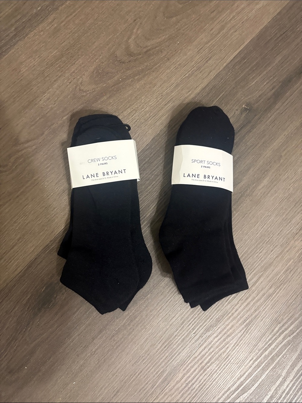 Lane Bryant women's Black Crew & Sport Socks - 4-Pack Mix